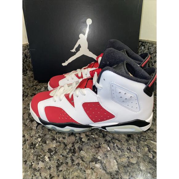 Size 6Y - Jordan 6 Retro Carmine New In Box AUTHENTIC White And Red Youth Jordan - Picture 1 of 10